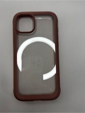 Clear Phone Case with Rose Brown Bumper - Compatible I phone 12 Pro max